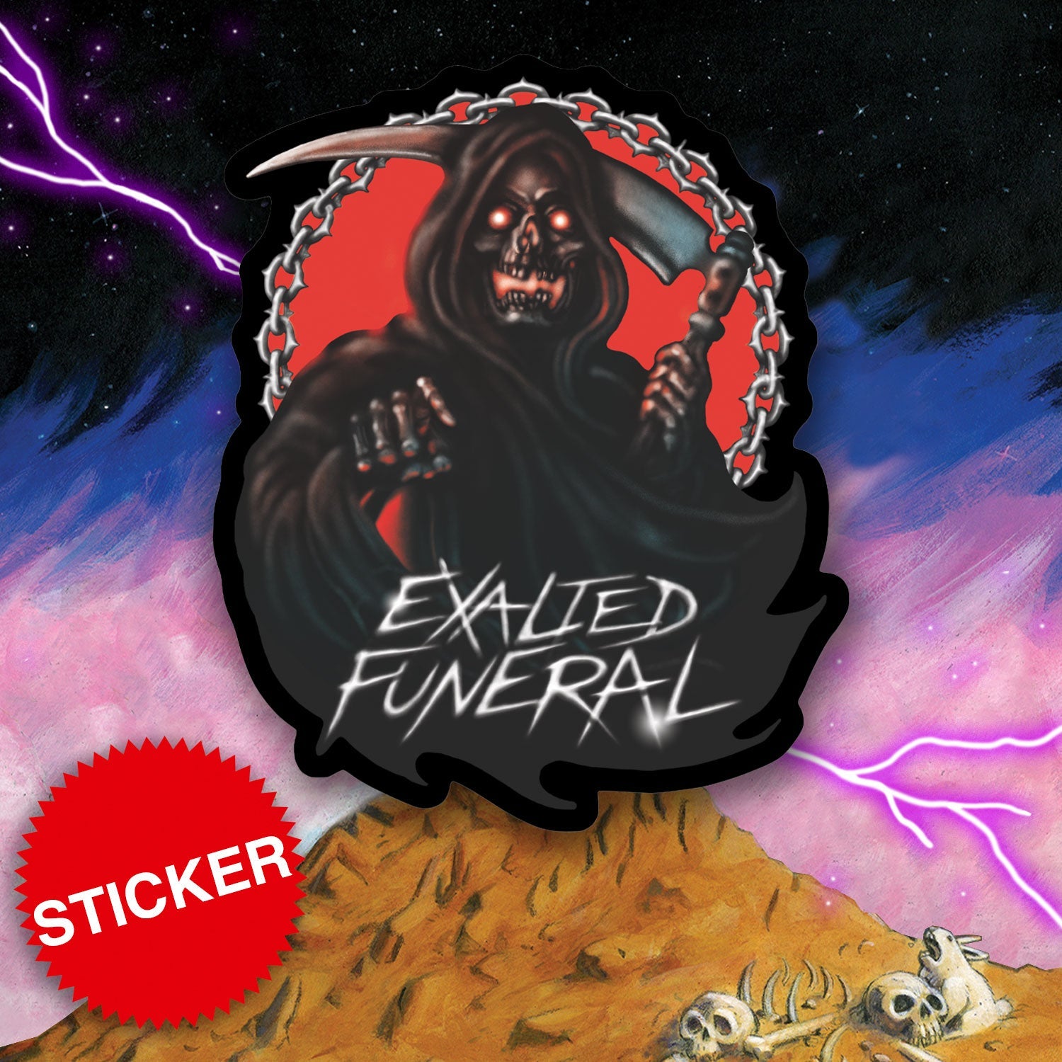 Chain Skully Sticker - Exalted Funeral