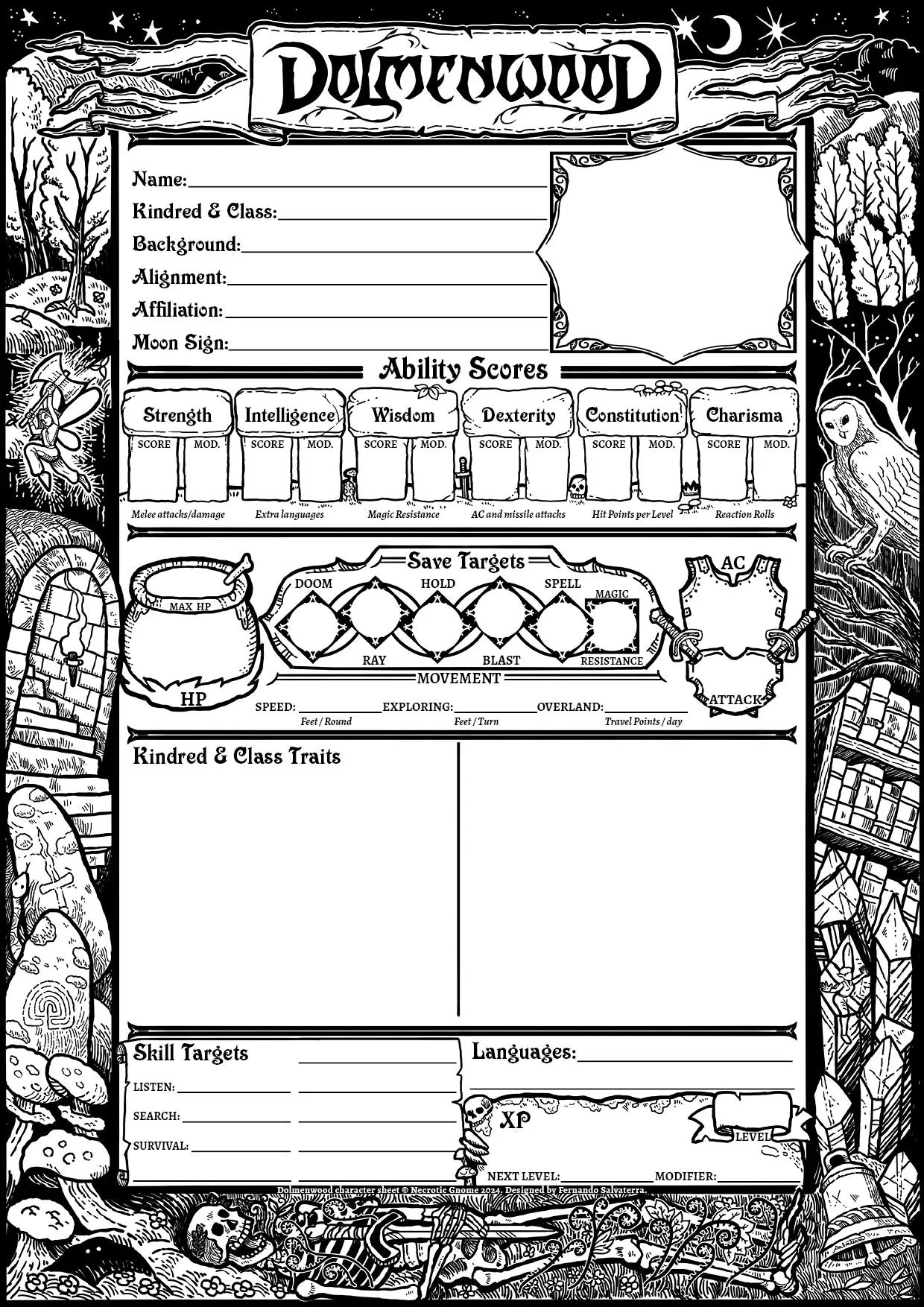 Dolmenwood Character Sheet - Exalted Funeral
