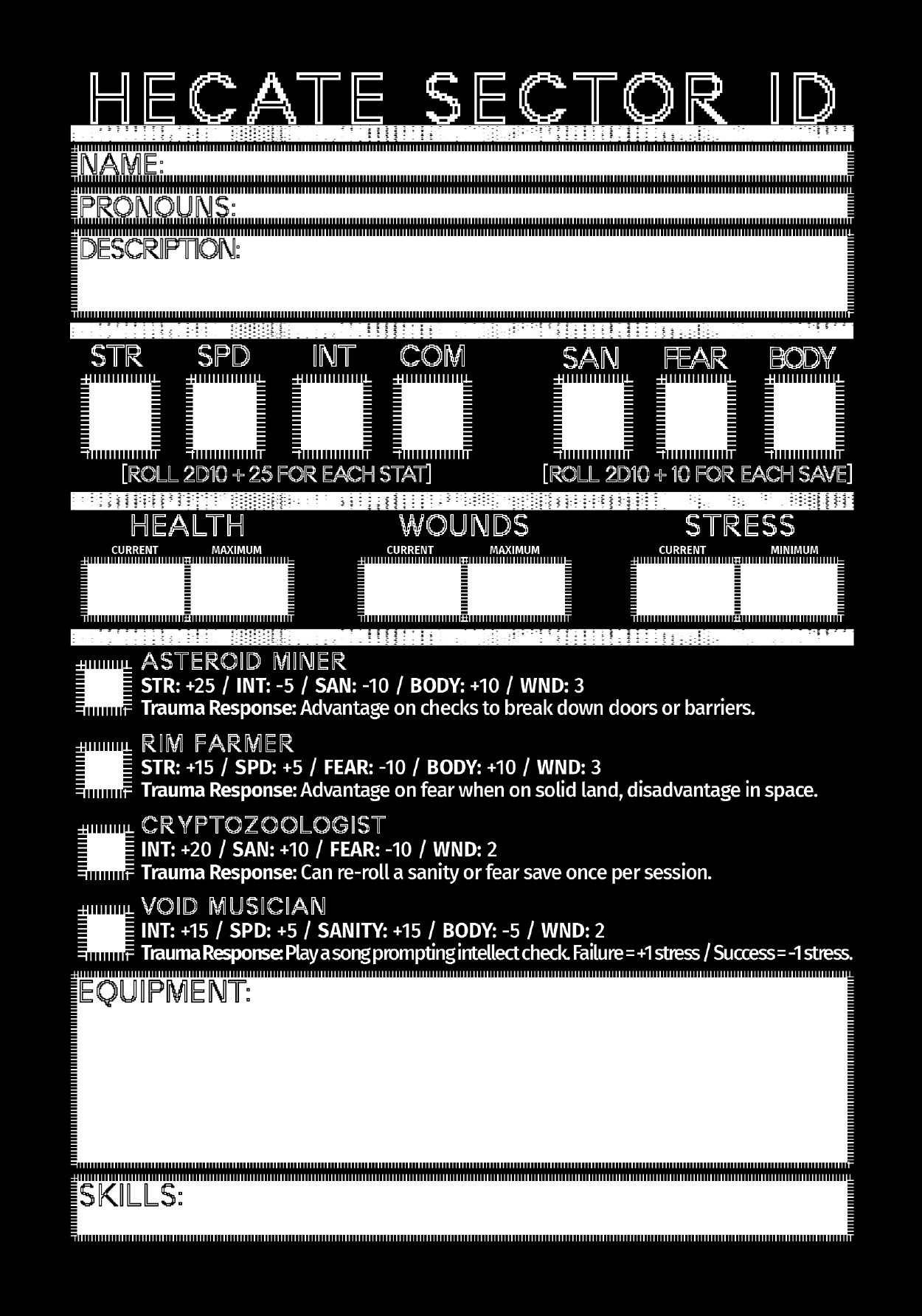 Alternate Classes From the Hecate Sector + PDF - Exalted Funeral