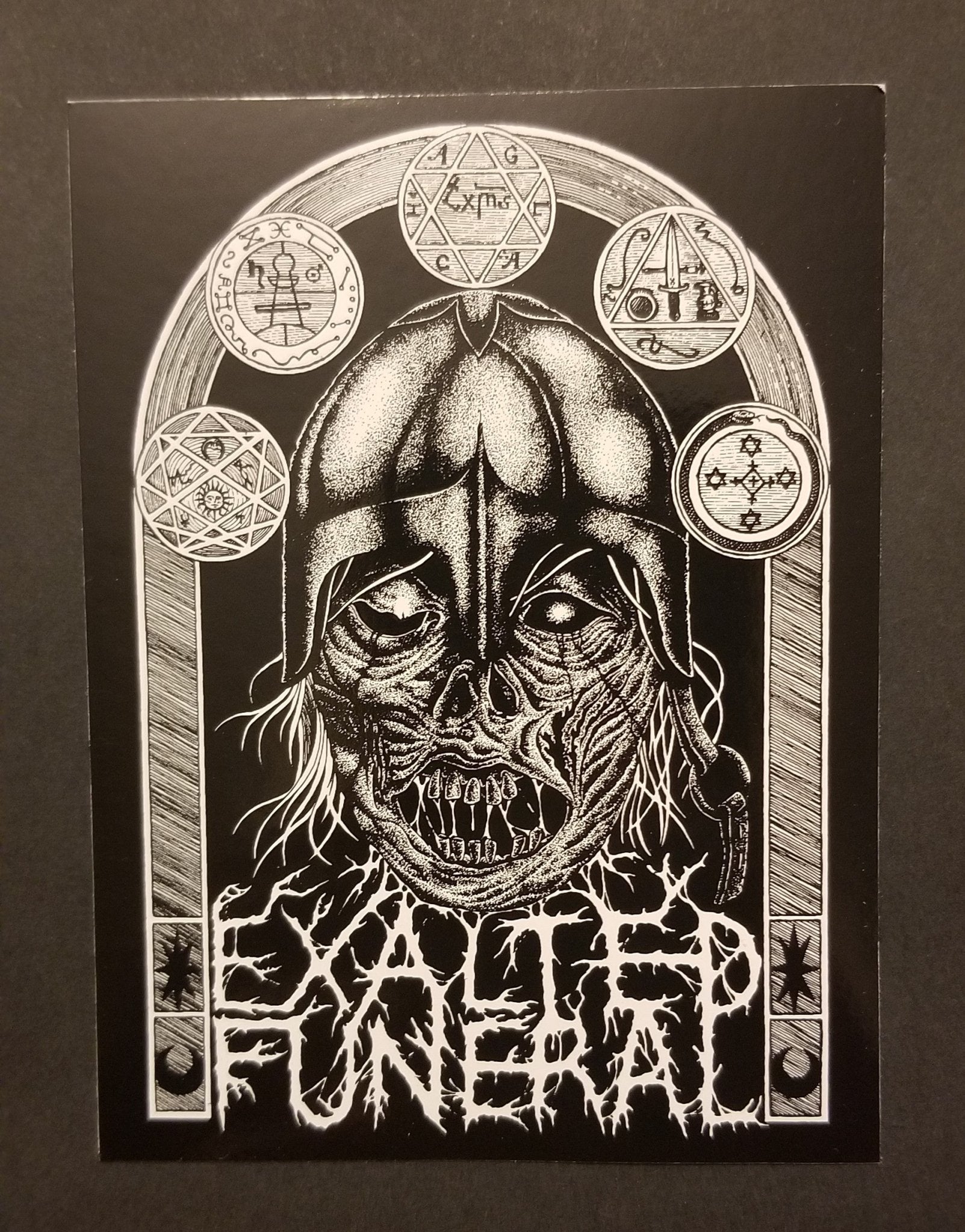 Exalted Funeral Stickers