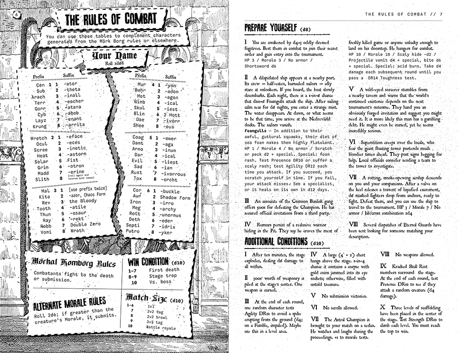 Mörkal Komborg: A Tournament of Death for MÖRK BORG + PDF - Exalted Funeral