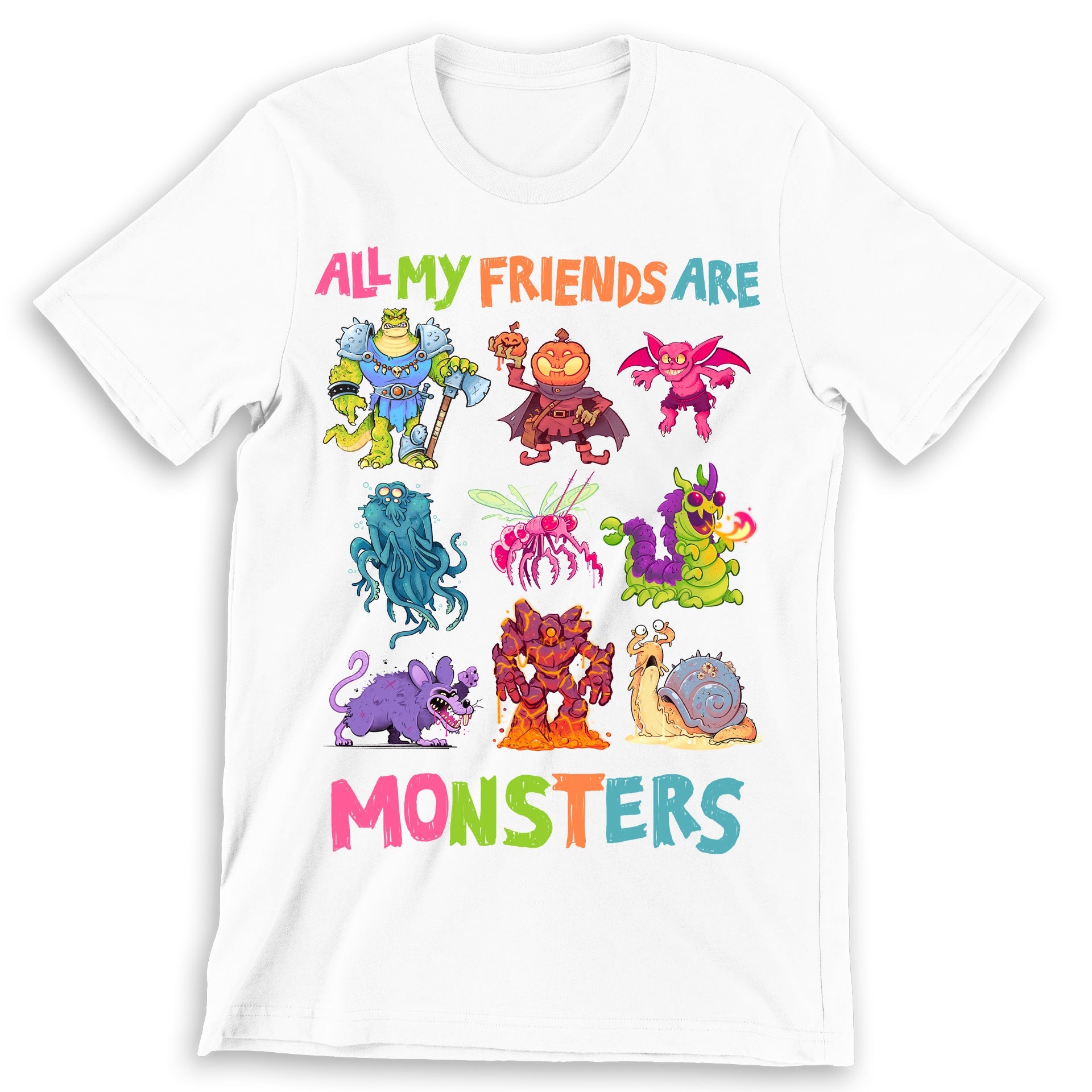 Land of Eem: All My Friends Are Monsters Adult or Child T-Shirt - Exalted Funeral