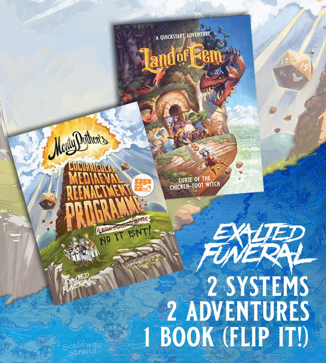 Monty Python & Land of Eem Flip Book - Exalted Funeral 2025 FREE RPG Day PDF - Exalted Funeral
