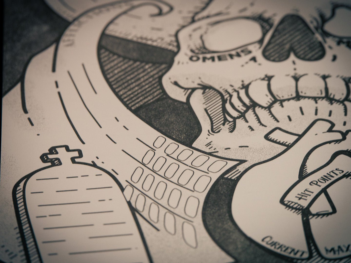Mörk Borg Compatible Character Sheets Pad - Pilgrimage of the Penitent Version - Exalted Funeral