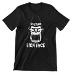 "Resting Lich Face - Land of Eem" Short Sleeve T-Shirt - Exalted Funeral