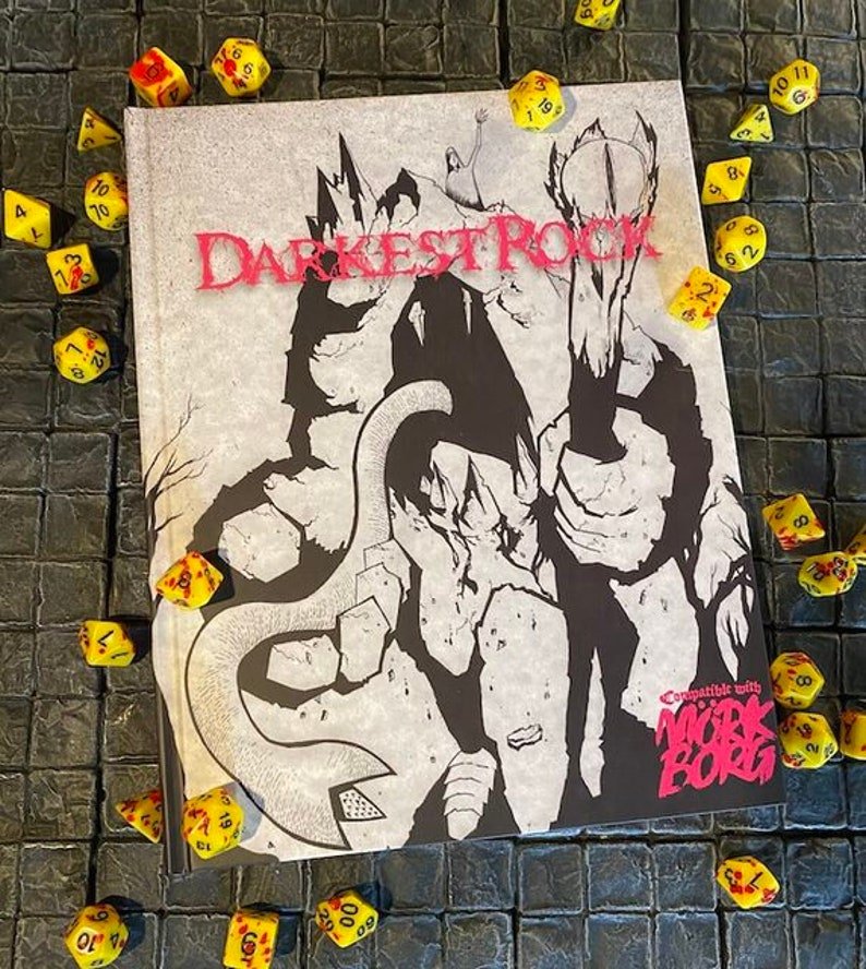 Darkest Rock with MÖRK BORG/ Forbidden Psalm Dice Set + PDF - Exalted Funeral